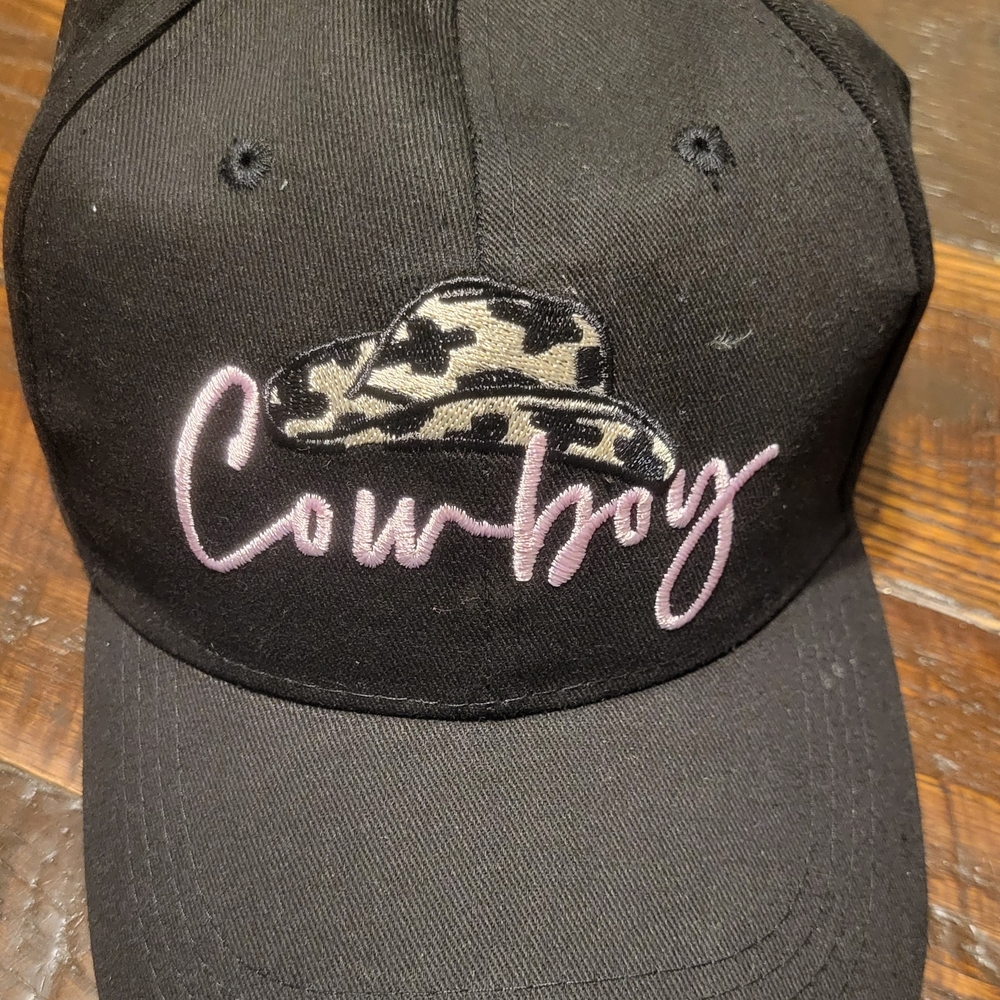 Black Cowboy Hat with Embroidered Design